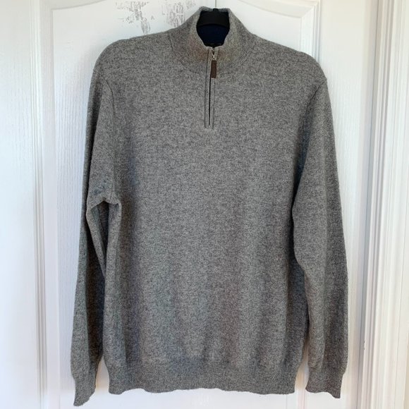 Club Room Other - Club Room Grey Quarter-Zip Cashmere Sweater, Sz L